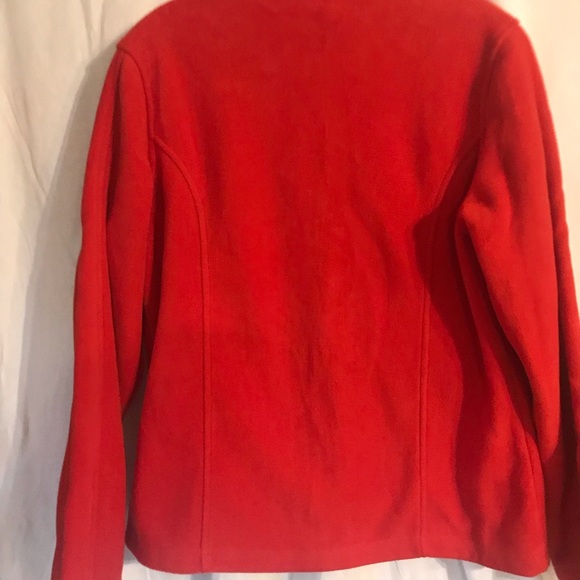 Cambridge Dry Goods red/ brown full zip fleece jacket womens large. - Picture 2 of 9